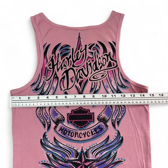 Harley Davidson Women's Tank Top Size Large Pink - Picture 7 of 7